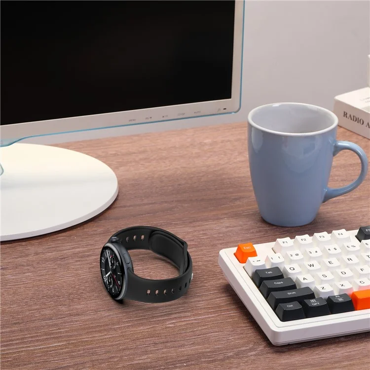 For vivo Watch 5 Sports Silicone Watch Band Solid Color Replacement Wrist Strap - Black
