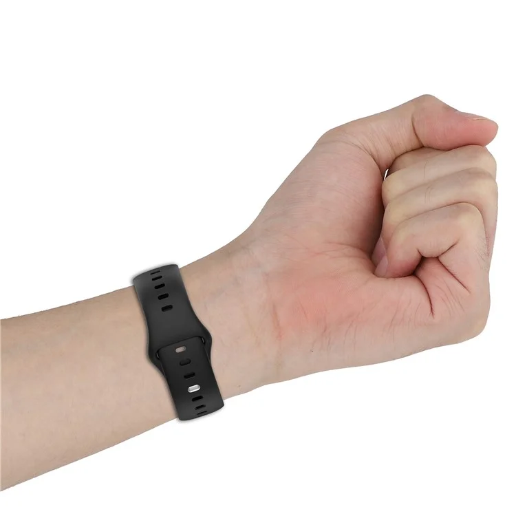 For vivo Watch 5 Sports Silicone Watch Band Solid Color Replacement Wrist Strap - Black
