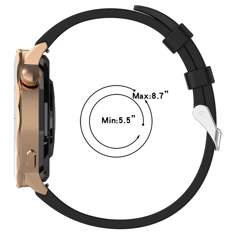 Correa de reloj de silicona para Oppo Watch X2 Mini, textura de rombos, 18 mm, con hebilla de acero - Negro