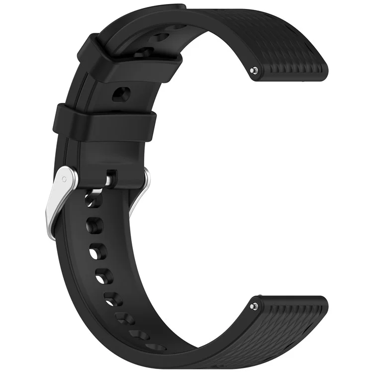 Correa de reloj de silicona para Oppo Watch X2 Mini, textura de rombos, 18 mm, con hebilla de acero - Negro