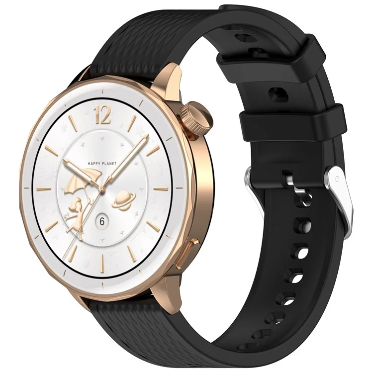 Correa de reloj de silicona para Oppo Watch X2 Mini, textura de rombos, 18 mm, con hebilla de acero - Negro