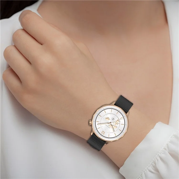 Correa de reloj de silicona para Oppo Watch X2 Mini, textura de rombos, 18 mm, con hebilla de acero - Negro
