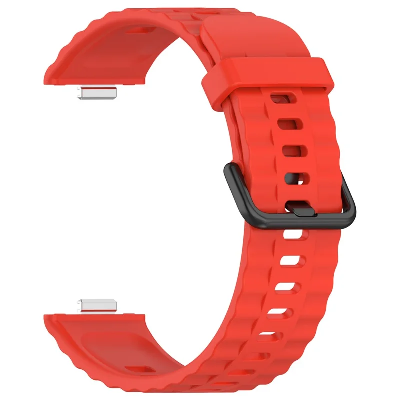 Silicone Watch Strap for Huawei Watch Fit 4 / Fit 4 Pro / Fit 3 Black Buckle Wrist Band - Red