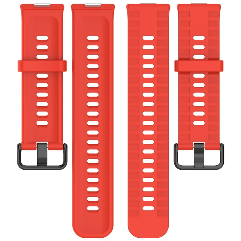 Silicone Watch Strap for Huawei Watch Fit 4 / Fit 4 Pro / Fit 3 Black Buckle Wrist Band - Red