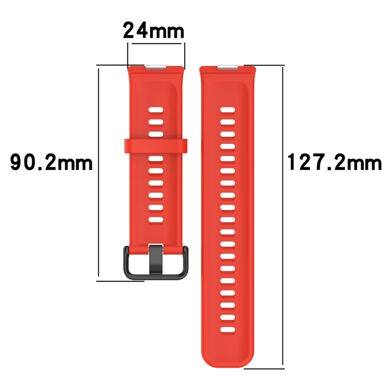 Silicone Watch Strap for Huawei Watch Fit 4 / Fit 4 Pro / Fit 3 Black Buckle Wrist Band - Red