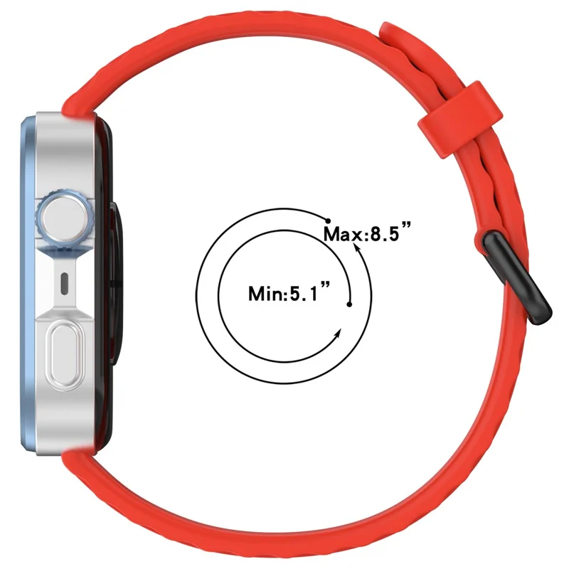 Silicone Watch Strap for Huawei Watch Fit 4 / Fit 4 Pro / Fit 3 Black Buckle Wrist Band - Red