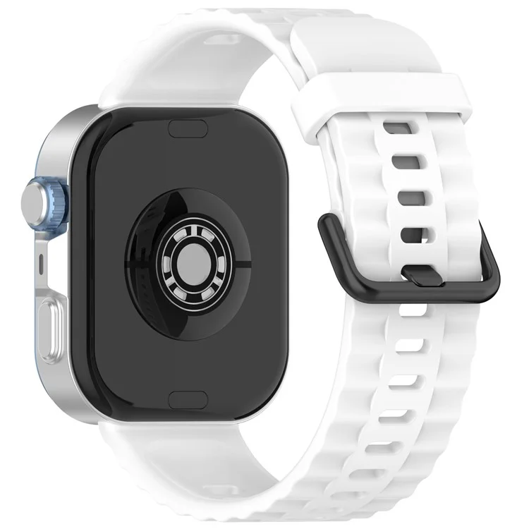 Silicone Watch Strap for Huawei Watch Fit 4 / Fit 4 Pro / Fit 3 Black Buckle Wrist Band - White