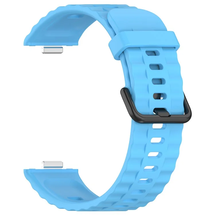 Silicone Watch Strap for Huawei Watch Fit 4 / Fit 4 Pro / Fit 3 Black Buckle Wrist Band - Sky Blue