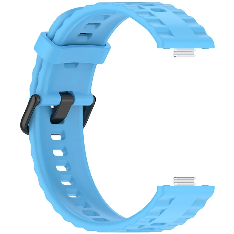 Silicone Watch Strap for Huawei Watch Fit 4 / Fit 4 Pro / Fit 3 Black Buckle Wrist Band - Sky Blue