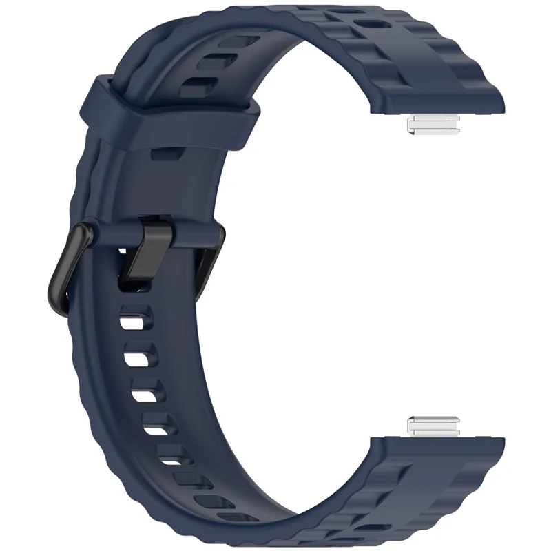 Silicone Watch Strap for Huawei Watch Fit 4 / Fit 4 Pro / Fit 3 Black Buckle Wrist Band - Midnight Blue