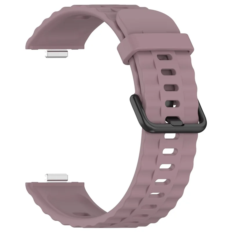 Silicone Watch Strap for Huawei Watch Fit 4 / Fit 4 Pro / Fit 3 Black Buckle Wrist Band - Smoky Purple