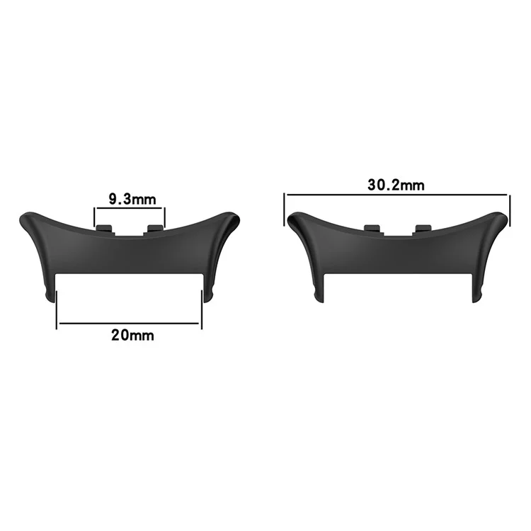 1 Pair for vivo Watch 5 Watchband Connector Replacement Strap Metal Adapters - Black