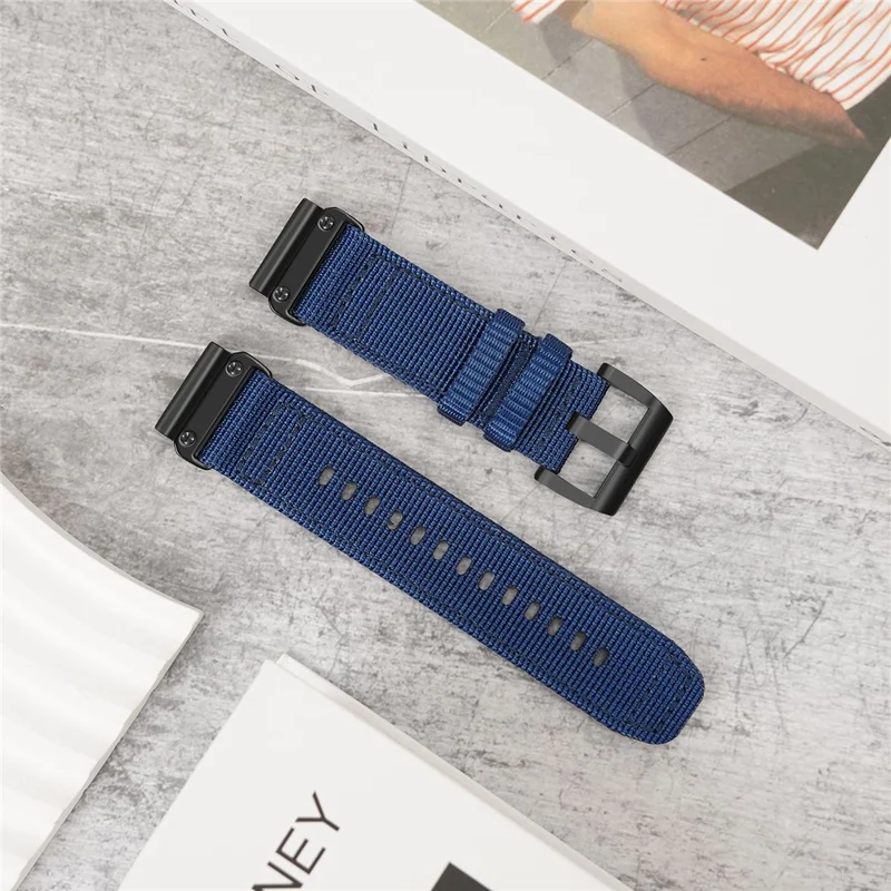 22mm Watch Band for Garmin Fenix 7 Pro / Fenix 8 47mm / Tactix 8 47mm Adjustable Nylon Strap - Sapphire