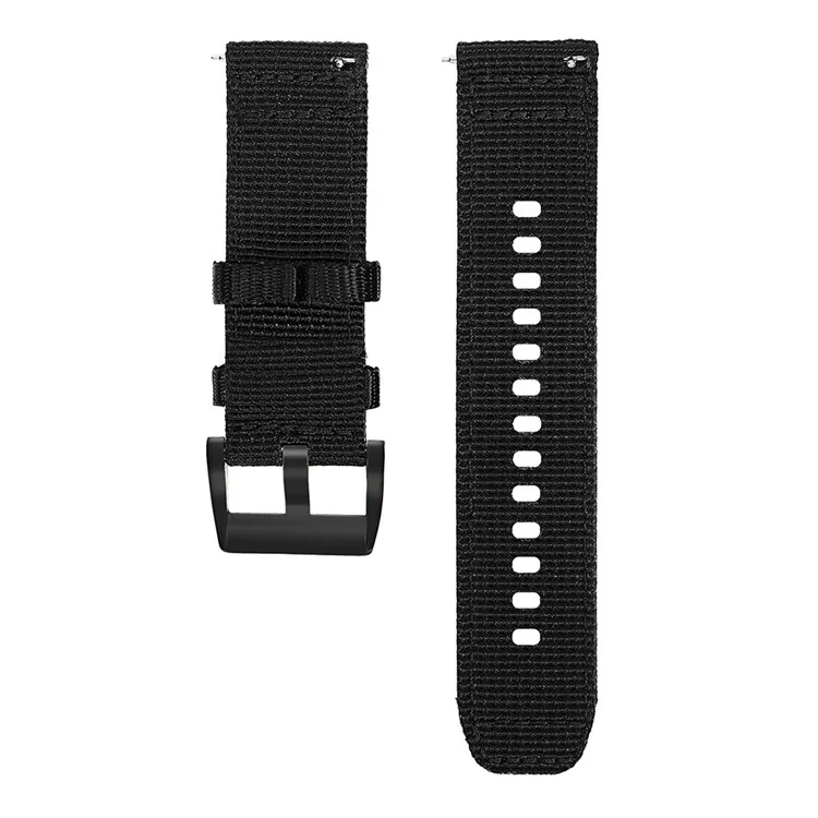 20mm Watch Band for Samsung Galaxy Watch7 40mm / 44mm / Garmin Forerunner 165 Nylon Woven Strap - Black