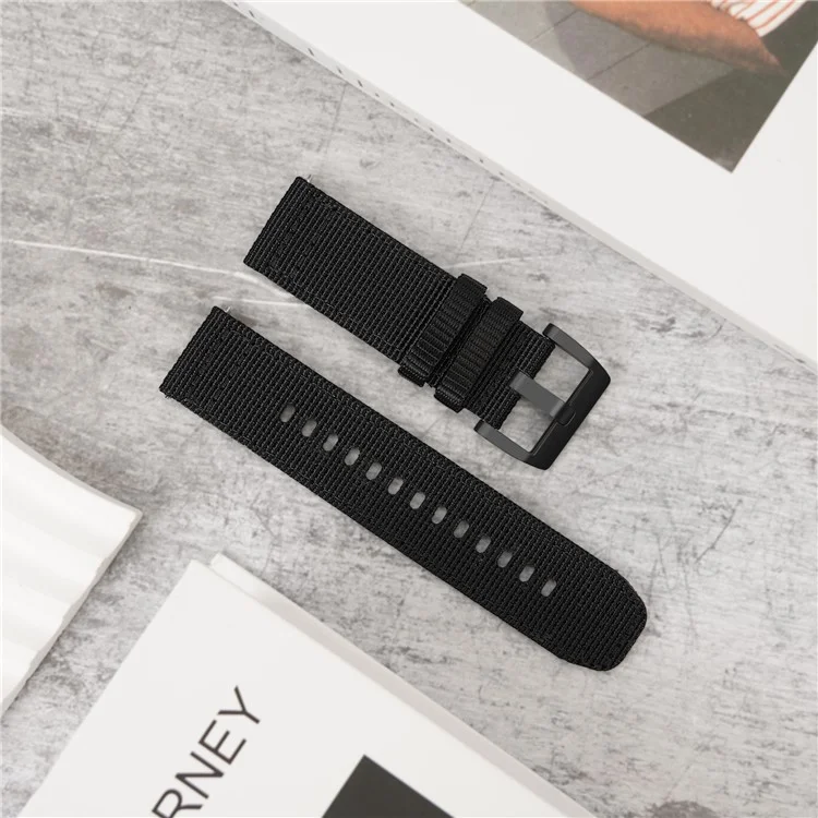 Pour Huawei Watch GT 5 Pro 46mm / Xiaomi Watch S4 Bracelet de Montre 22mm Bracelet Tressé en Nylon - Noir