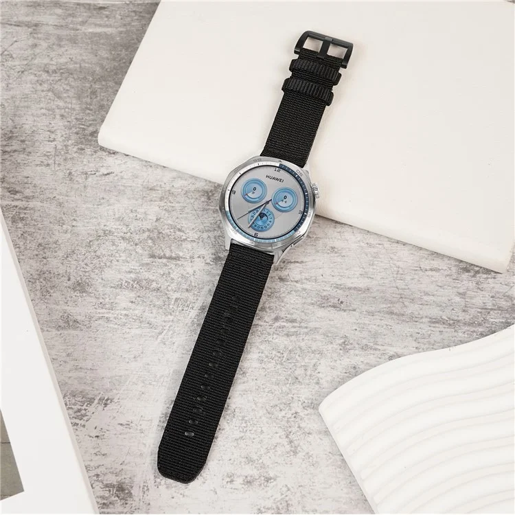 Pour Huawei Watch GT 5 Pro 46mm / Xiaomi Watch S4 Bracelet de Montre 22mm Bracelet Tressé en Nylon - Noir