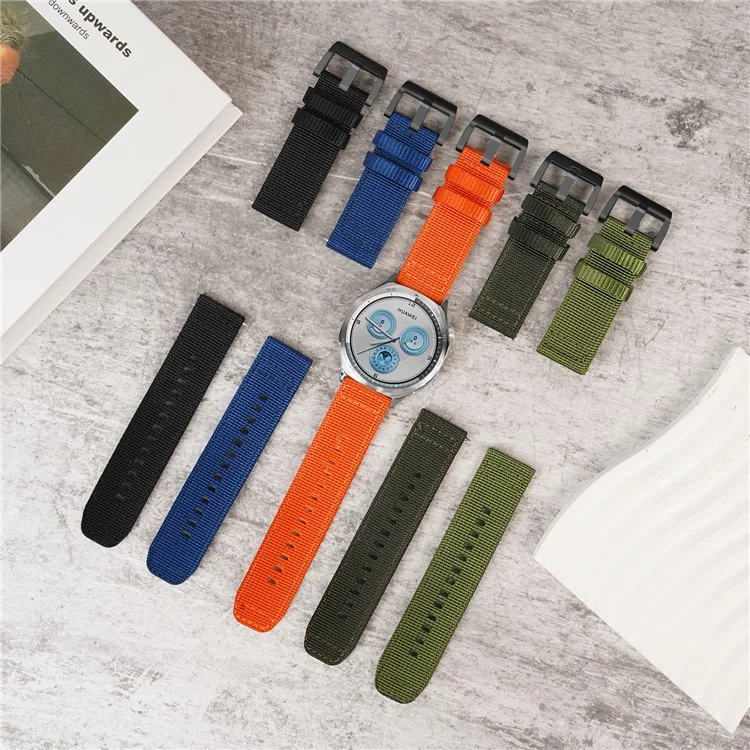 Pour Huawei Watch GT 5 Pro 46mm / Xiaomi Watch S4 Bracelet de Montre 22mm Bracelet Tressé en Nylon - Noir