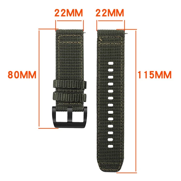 Pour Huawei Watch GT 5 Pro 46mm / Xiaomi Watch S4 Bracelet de Montre 22mm Bracelet Tressé en Nylon - Noir