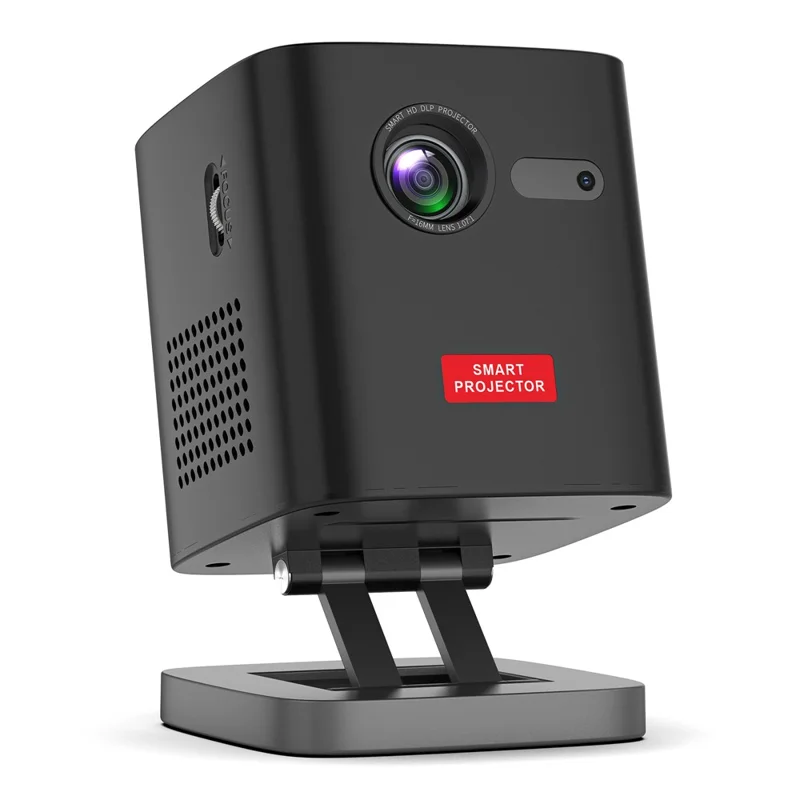 C1000 Upgraded DLP Mini Projector Home Outdoor Portable HD Projection Device (CE Certified) - Black / US Plug
