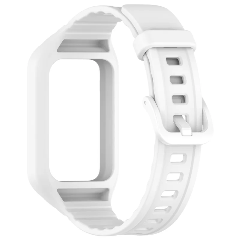 For Honor Band 10 / 9 Integrated Silicone Strap with Watch Case Pin Buckle Design Watch Band - White
