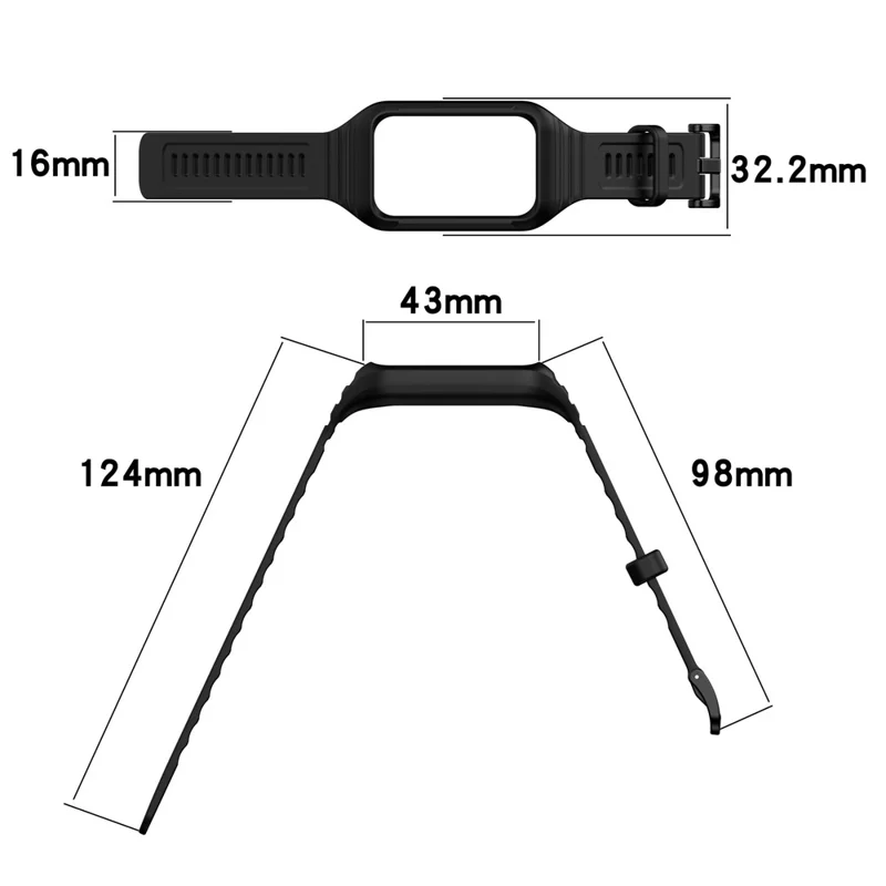 For Honor Band 10 / 9 Integrated Silicone Strap with Watch Case Pin Buckle Design Watch Band - White