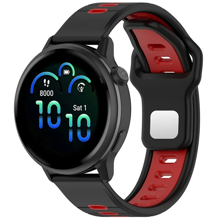 Silikon Armband für Garmin Vivoactive 6 / Venu 3 / Forerunner 265 / 265 Music / 255 Zweifarbiges Uhrenarmband (20mm / 22mm) - Schwarz / Rot