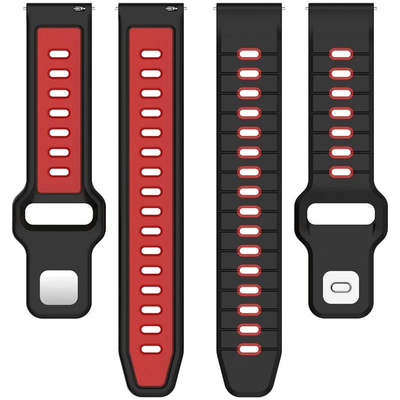 Silicone Strap for Garmin Vivoactive 6 / Venu 3 / Forerunner 265 / 265 Music / 255 Dual Color Watch Band (20mm / 22mm) - Orange / Black