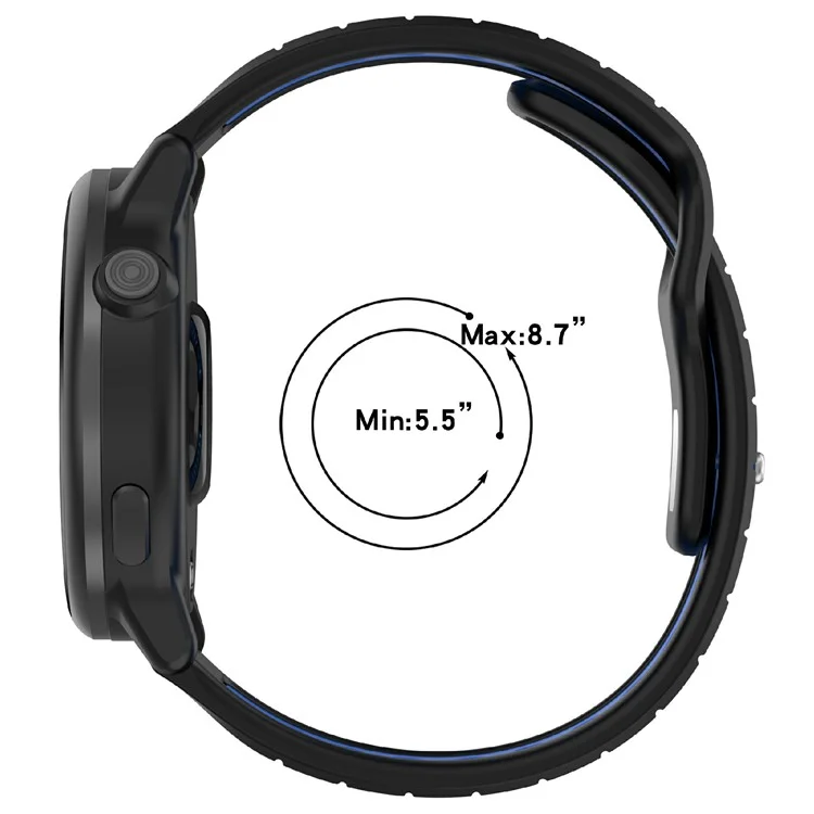 Silicone Strap for Garmin Vivoactive 6 / Venu 3 / Forerunner 265 / 265 Music / 255 Dual Color Watch Band (20mm / 22mm) - Orange / Black
