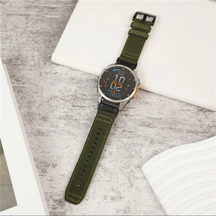 20mm Schnellverschlussband für Garmin Fenix 8 43mm / Descent MK3 / MK3i / Fenix 7S / 7S Pro Nylongeflecht Armband - Armeegrün
