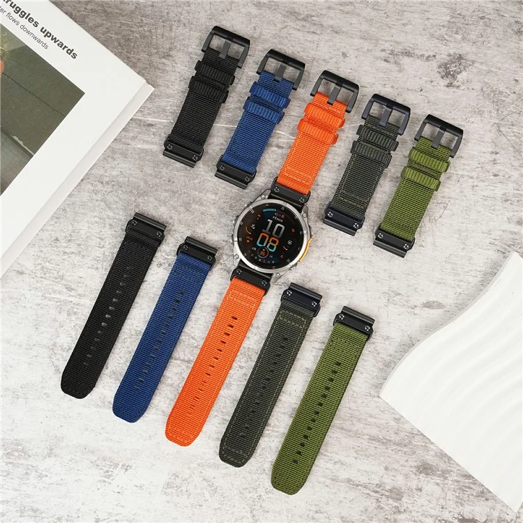 20mm Schnellverschlussband für Garmin Fenix 8 43mm / Descent MK3 / MK3i / Fenix 7S / 7S Pro Nylongeflecht Armband - Armeegrün