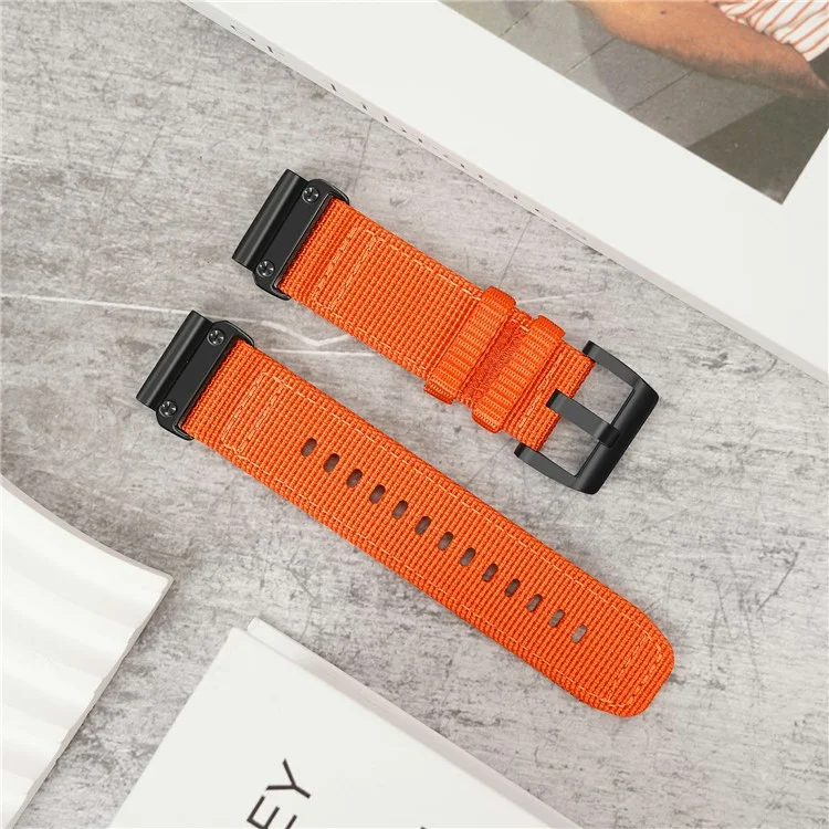 20mm Quick Release Strap for Garmin Fenix 8 43mm / Descent MK3 / MK3i / Fenix 7S / 7S Pro Nylon Braided Watch Band - Orange