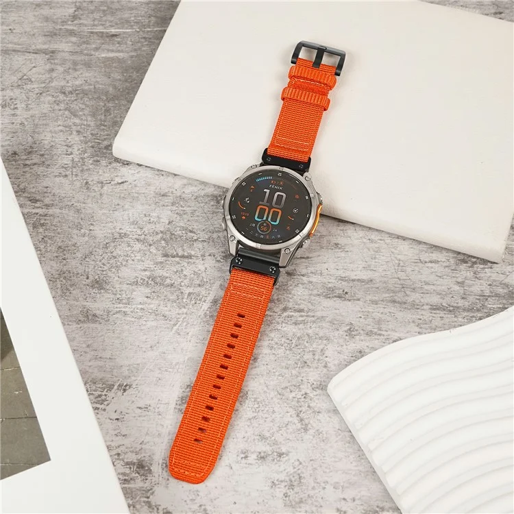 20mm Quick Release Strap for Garmin Fenix 8 43mm / Descent MK3 / MK3i / Fenix 7S / 7S Pro Nylon Braided Watch Band - Orange