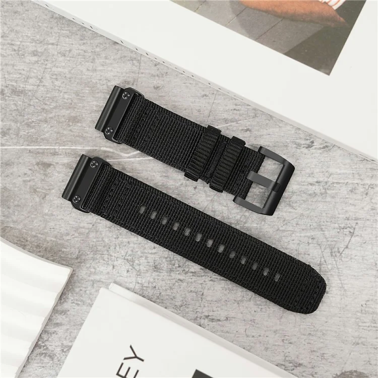 20mm Quick Release Strap for Garmin Fenix 8 43mm / Descent MK3 / MK3i / Fenix 7S / 7S Pro Nylon Braided Watch Band - Black