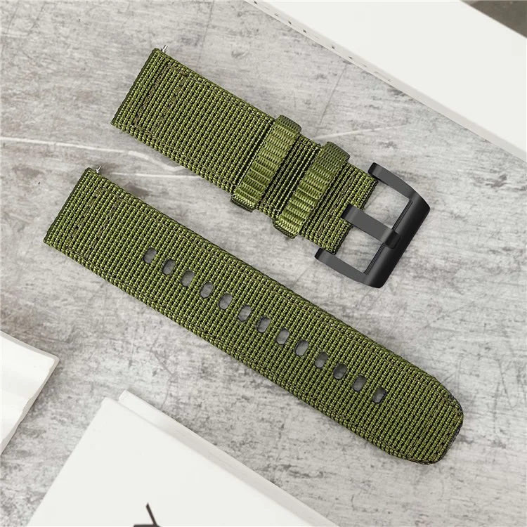 22mm Replacement Strap for Huawei Watch GT 5 Pro 46mm / GT 5 46mm / GT 4 46mm Nylon Braided Watch Band - Green