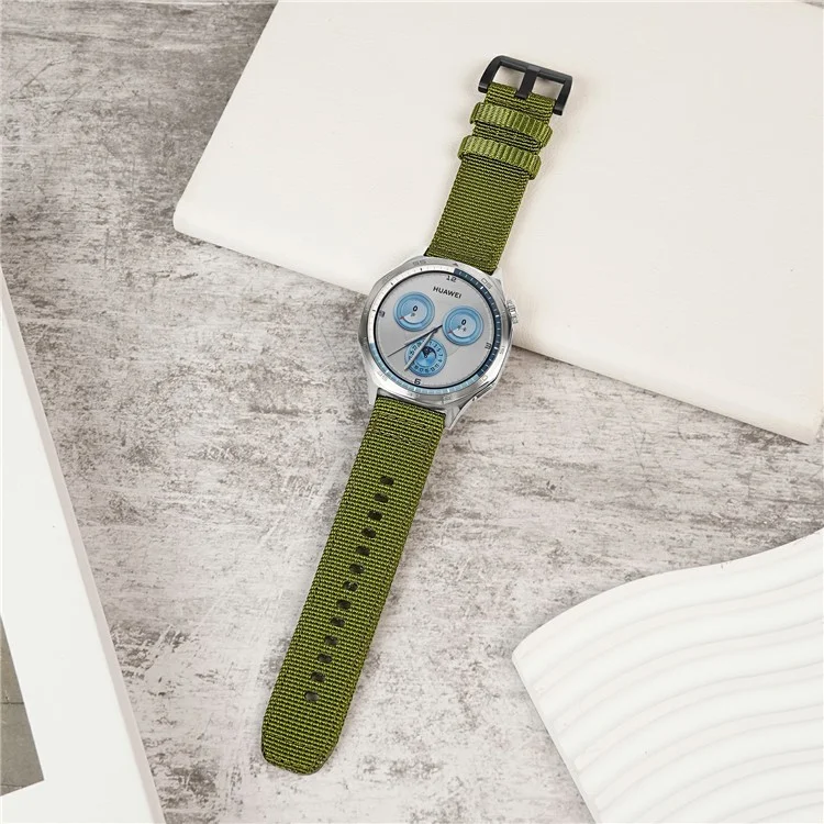 22mm Replacement Strap for Huawei Watch GT 5 Pro 46mm / GT 5 46mm / GT 4 46mm Nylon Braided Watch Band - Green