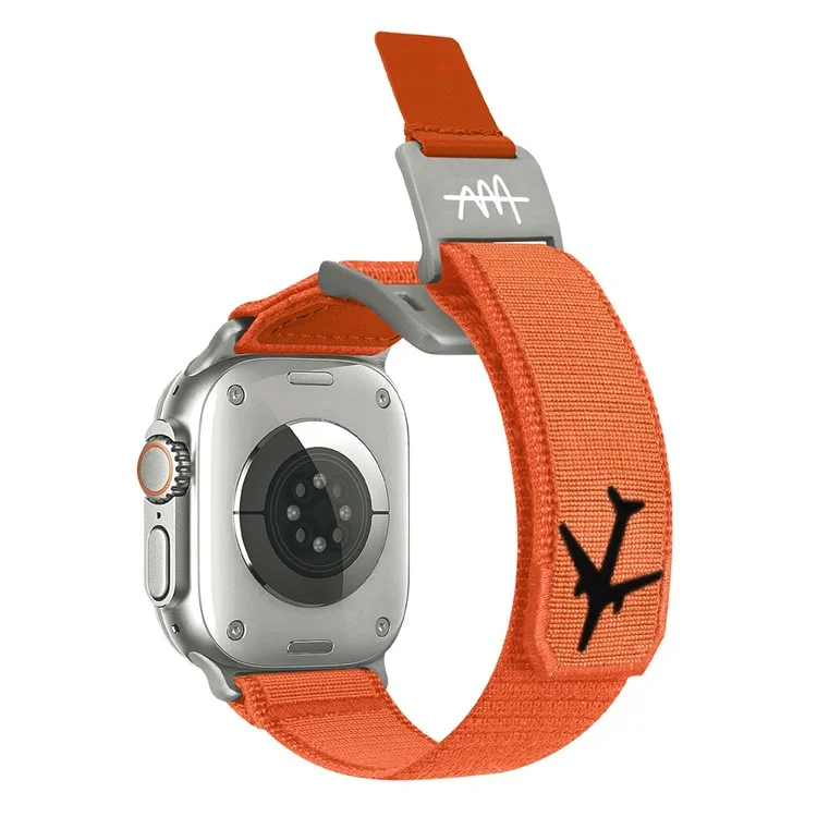 Ersatzarmband für Apple Watch Series 10 9 8 7 SE 6 5 4 3 2 1 42mm 41mm 40mm 38mm Magnetschnalle Nylon Uhrenarmband - Orange / Titan