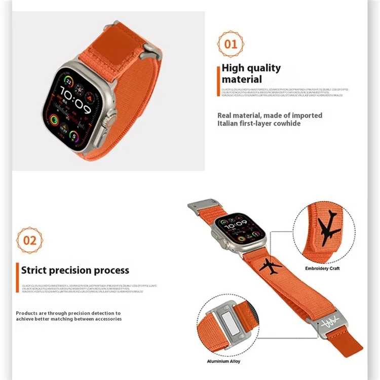 Сменный ремешок для Apple Watch Series 10 Ultra 9 8 7 SE 6 5 4 3 2 1 46мм 49мм 45мм 44мм 42мм с магнитной застежкой, нейлоновый - Синий / Черный