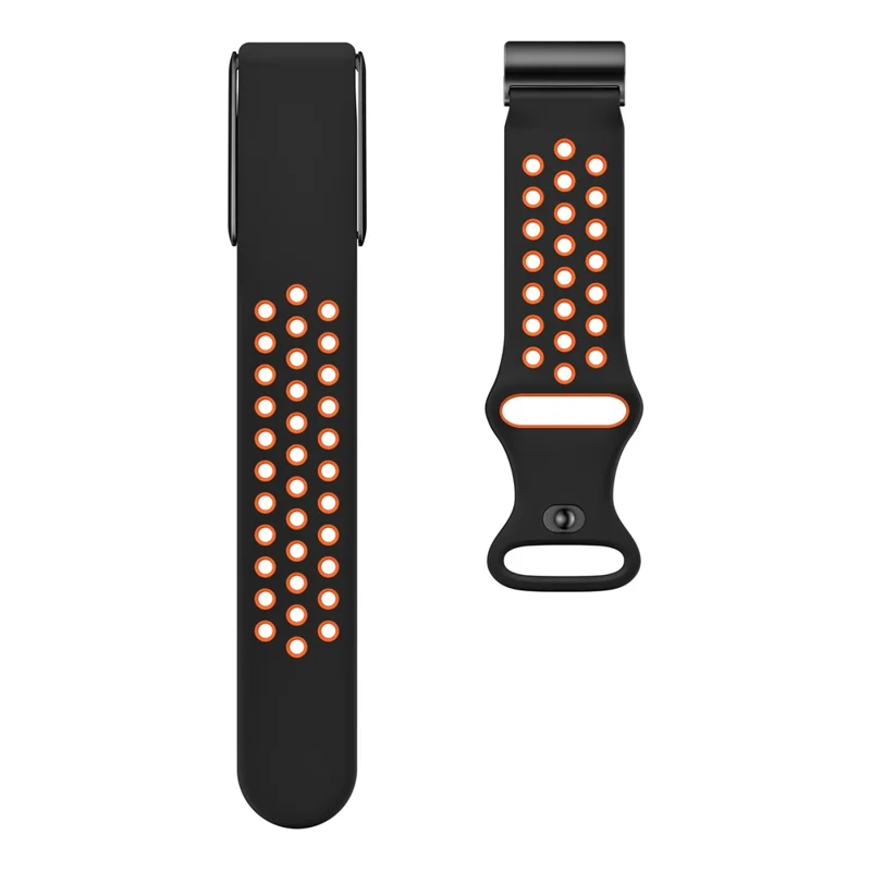 For WHOOP 4.0 Replacement Strap Dual Color Silicone Watch Band Multi Hole Design - Black / Orange