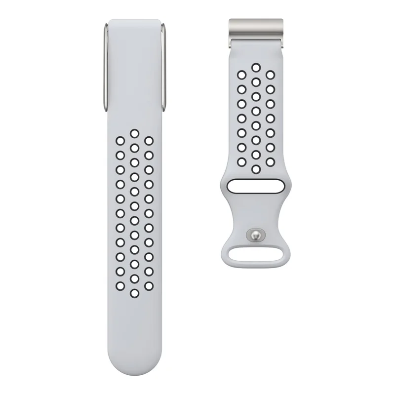 For WHOOP 4.0 Replacement Strap Dual Color Silicone Watch Band Multi Hole Design - Light Grey / Black