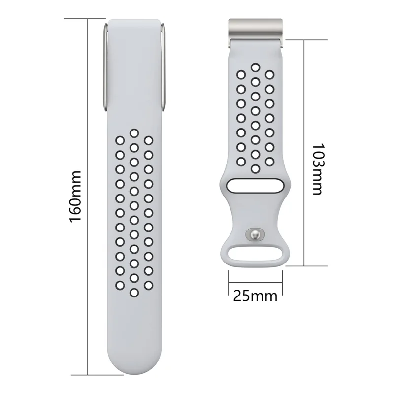 For WHOOP 4.0 Replacement Strap Dual Color Silicone Watch Band Multi Hole Design - Light Grey / Black