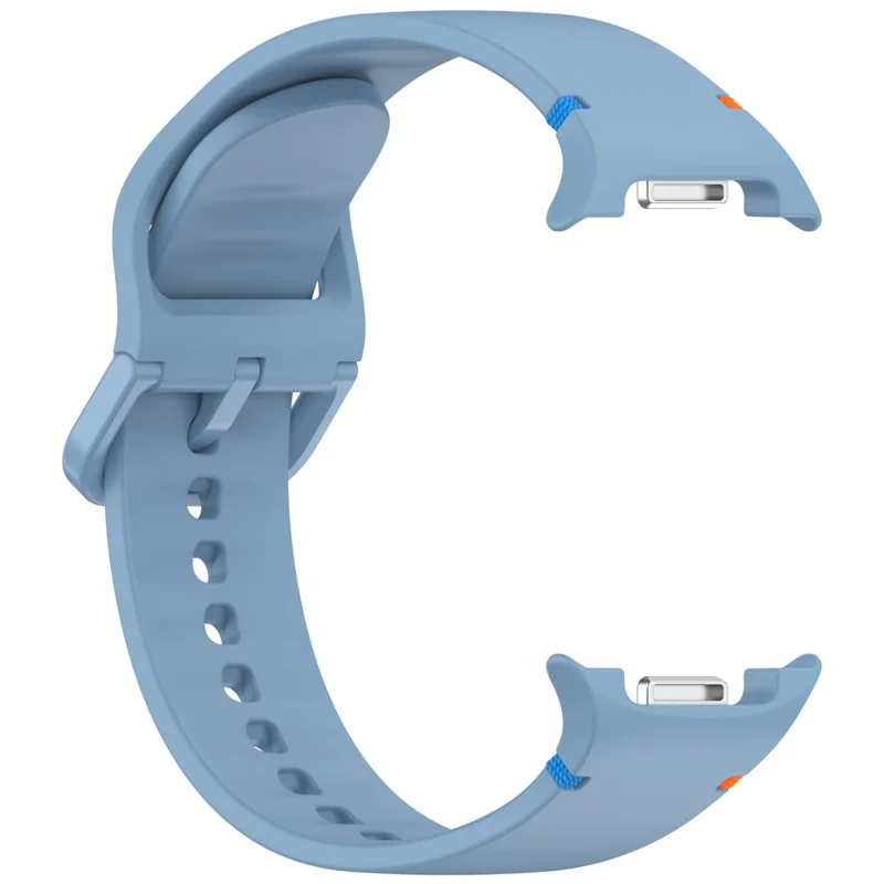 Ремешок для Samsung Galaxy Watch8 44мм / 40мм / Watch8 Classic 43мм с декоративной строчкой из силикона, размер L - Синий