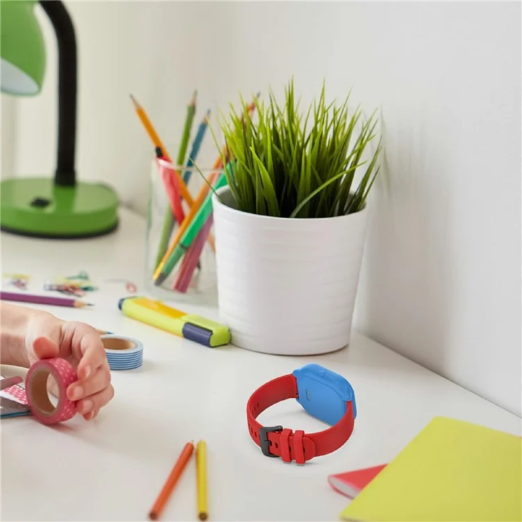 Correa de reloj de 20 mm para el Reloj SyncUP Kids 2 / Reloj Verizon Gizmo 3e para niños - Correa de silicona texturizada - Rojo