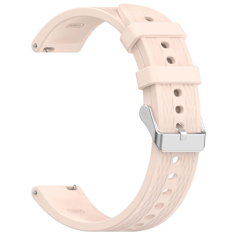 For Oppo Watch X2 Mini Watch Band 18mm Rhombus Pattern Silicone Strap - Light Pink
