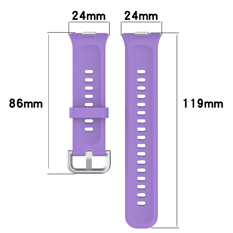 Silicone Strap For Huawei Watch Fit 4 Pro  /  Fit 4  /  Fit 3 Adjustable Watch Band Replacement Bracelet - Purple