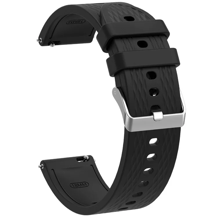 Para Oppo Watch X2 Mini Correa de reloj 18mm Textura romboidal Correa de silicona - Negro