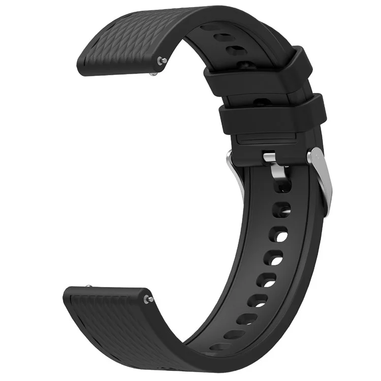 Para Oppo Watch X2 Mini Correa de reloj 18mm Textura romboidal Correa de silicona - Negro