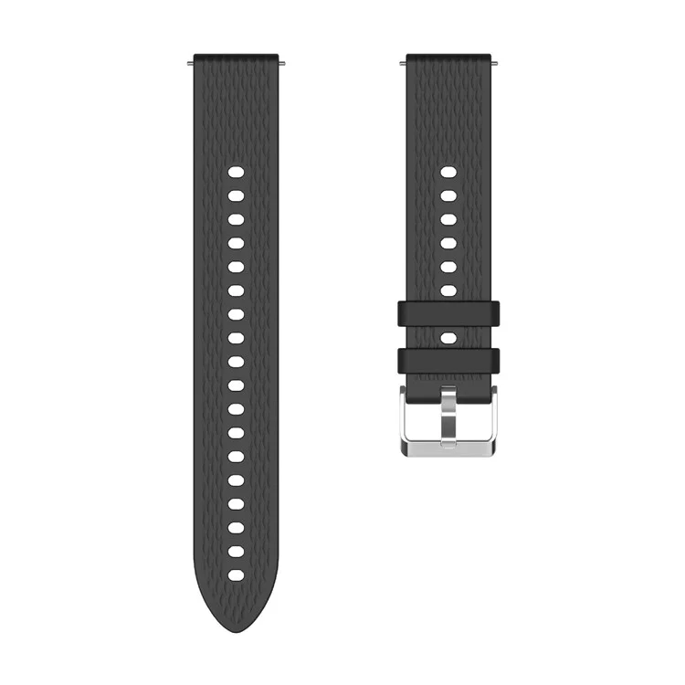 Para Oppo Watch X2 Mini Correa de reloj 18mm Textura romboidal Correa de silicona - Negro