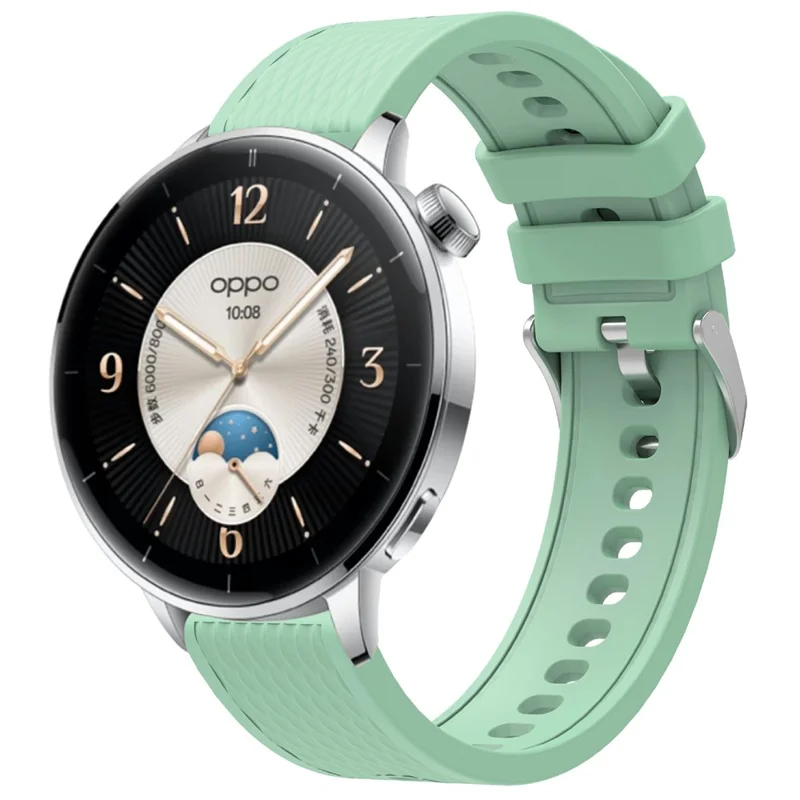 Pour Oppo Watch X2 Mini Bracelet de Montre 18mm Texture Losangée Bracelet en Silicone - Vert Lac