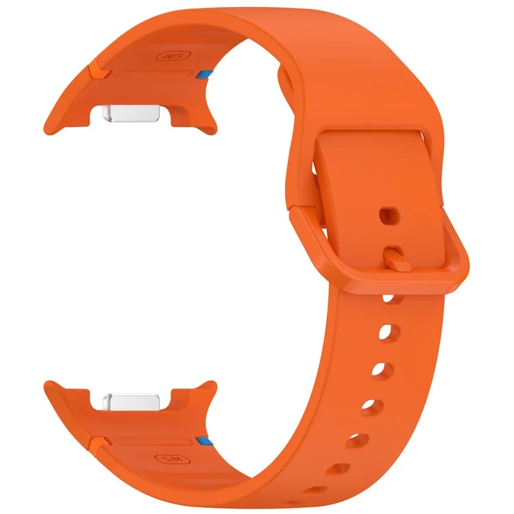 Cinturino per Samsung Galaxy Watch8 44mm / 40mm / Watch8 Classic 43mm con Linea di Cucitura Decorativa, Taglia S - Arancione