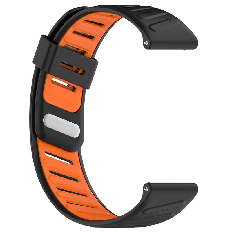 KALEBOL Para Huawei Watch GT 5 46mm Correa de Reloj de Silicona de 22mm Diseño de Espiga Doble Color - Negro+Naranja